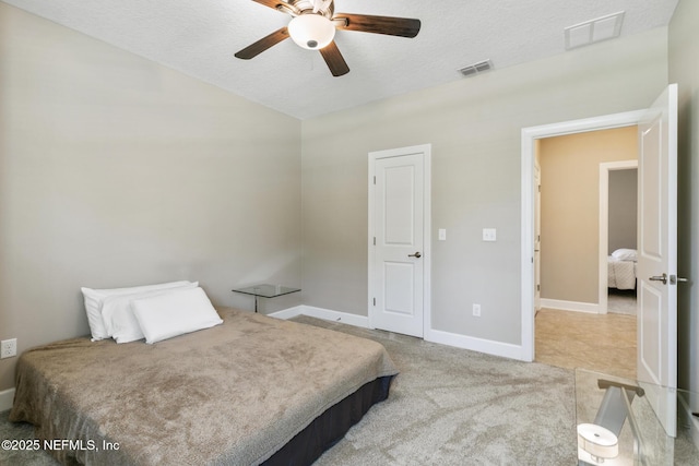 117 S Durbin Pkwy, Saint Johns, FL 32259 - carpeted bedroom featuring vaulted ceiling, baseboards, a textured ceiling, and ceiling fan