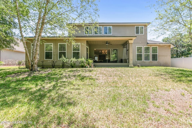 117 S Durbin Pkwy, Saint Johns, FL 32259 - rear view of house featuring ceiling fan and stucco siding