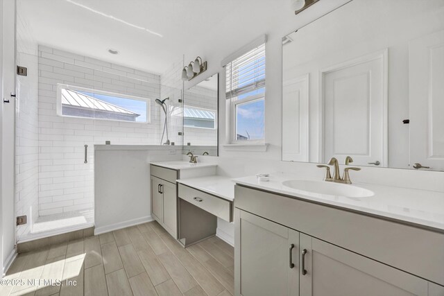 329 Rum Runner Way, Saint Johns, FL 32259 - full bath featuring a stall shower, vanity, and wood finished floors