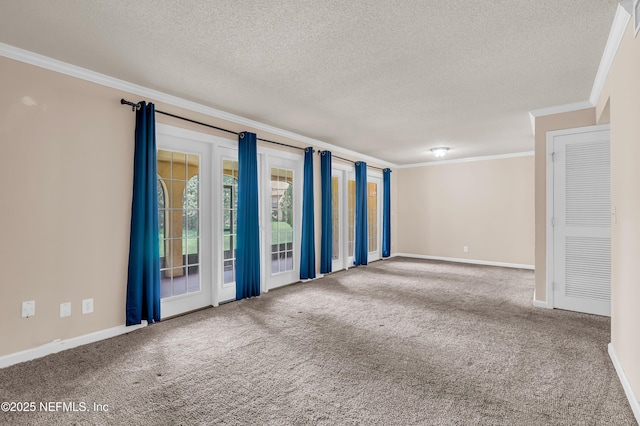 3916 Corrida Ct Unit 5, Jacksonville, FL 32217 - carpeted spare room with ornamental molding and a textured ceiling
