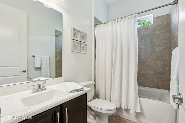 33 Tinker Ct, Fruit Cove, FL 32259 - bathroom with toilet, vanity, shower / tub combo, and tile patterned floors