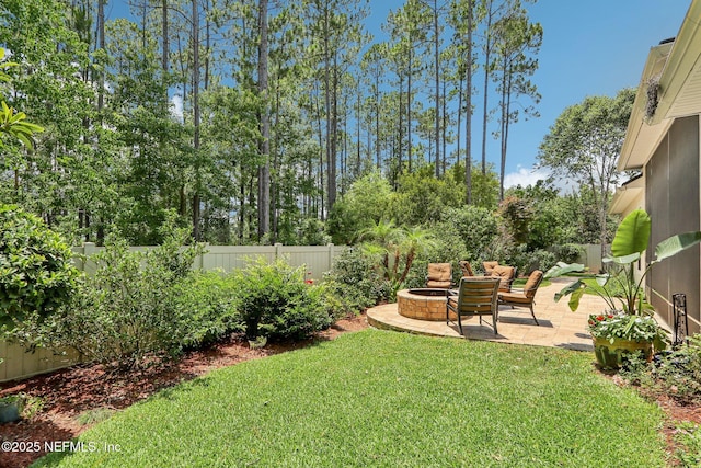 33 Tinker Ct, Fruit Cove, FL 32259 - view of yard with a patio area and an outdoor fire pit