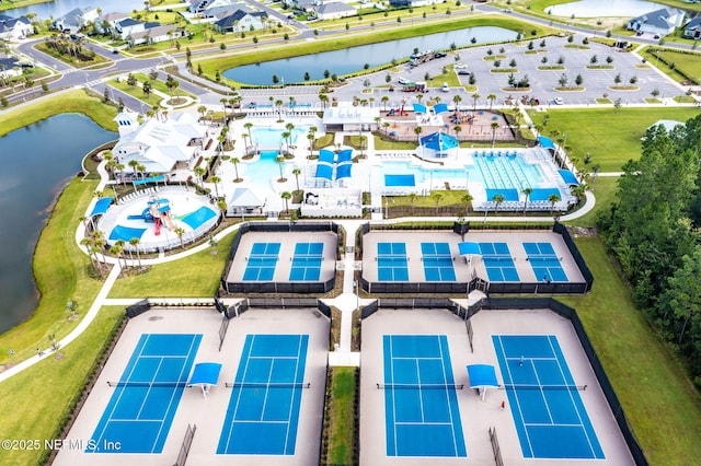 121 Thistleton Way, Saint Augustine, FL 32092 - aerial view of a pool and a nearby body of water