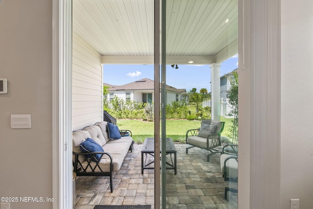 121 Thistleton Way, Saint Augustine, FL 32092 - sunroom featuring outdoor lounge area