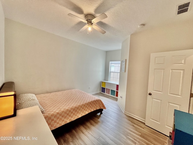 12301 Kernan Forest Blvd Unit 1905, Jacksonville, FL 32225 - bedroom featuring wood finished floors, baseboards, a textured ceiling, and ceiling fan