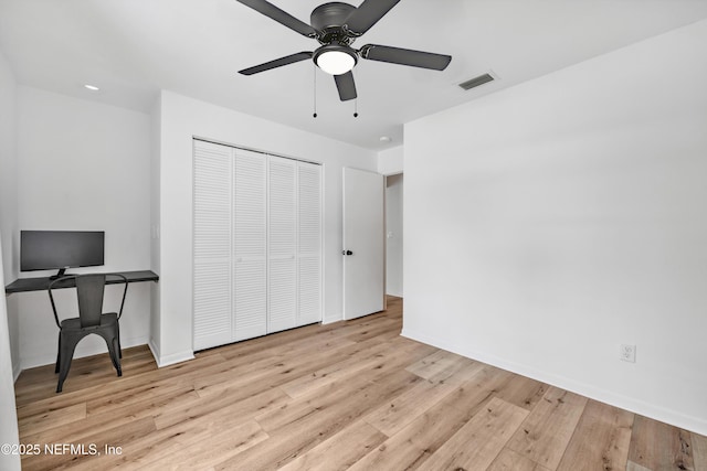 822 Valnera Ct, Saint Augustine, FL 32086 - unfurnished office with wood finished floors, ceiling fan, and baseboards
