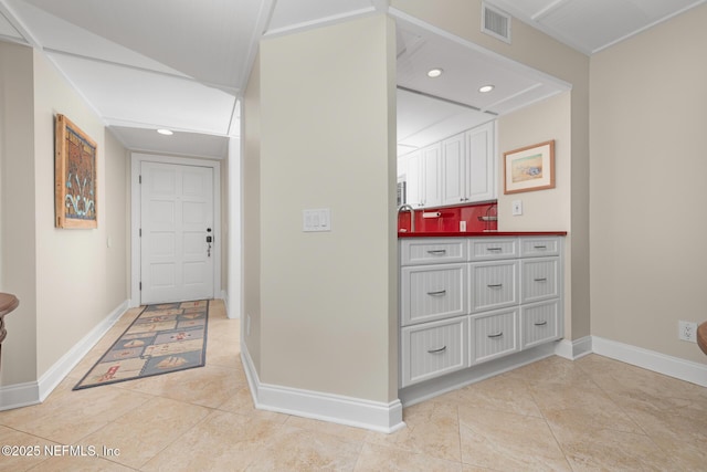 1829 Turtle Dunes Pl Unit 1829, Fernandina Beach, FL 32034 - hall featuring recessed lighting, light tile patterned floors, and baseboards