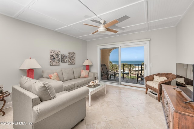 1829 Turtle Dunes Pl Unit 1829, Fernandina Beach, FL 32034 - living area featuring a ceiling fan and light tile patterned floors