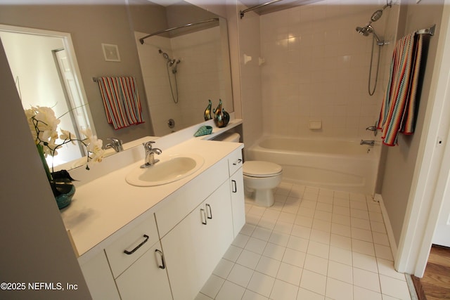 520 Florida Club Blvd Unit 202, Saint Augustine, FL 32084 - full bathroom featuring vanity, tile patterned flooring, toilet, and bathtub / shower combination