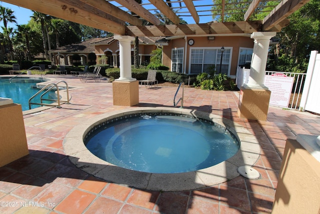 520 Florida Club Blvd Unit 202, Saint Augustine, FL 32084 - community pool with a community hot tub, a patio area, and a pergola