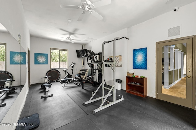 5811 Atlantic Blvd Unit 153, Jacksonville, FL 32207 - exercise area featuring a ceiling fan