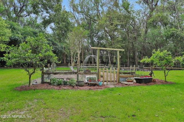 7265 Beach Rd, Elkton, FL 32033 - view of green lawn with a vegetable garden and view of scattered trees