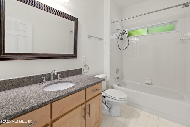 2305 Range Crescent Ct, Fleming Island, FL 32003 - full bathroom featuring vanity, shower / tub combination, toilet, and tile patterned flooring
