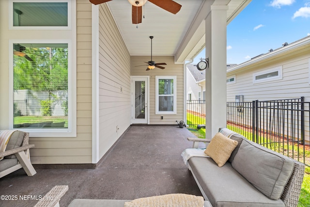 80 Atlas Dr, Saint Augustine, FL 32092 - view of patio / terrace featuring ceiling fan and an outdoor hangout area