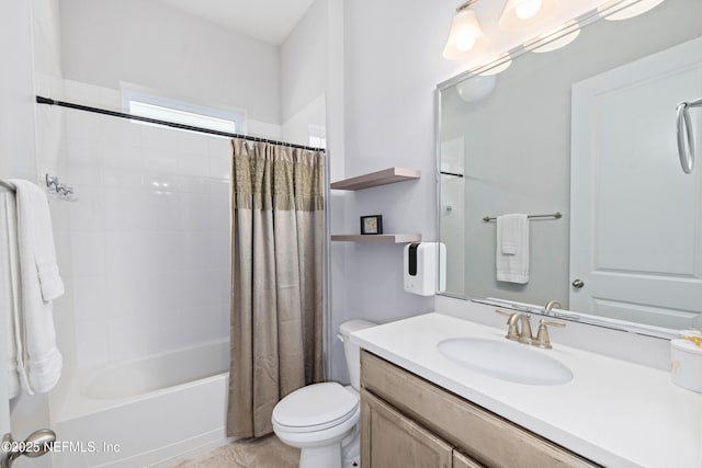 80 Atlas Dr, Saint Augustine, FL 32092 - full bathroom with toilet, vanity, and shower / tub combo with curtain
