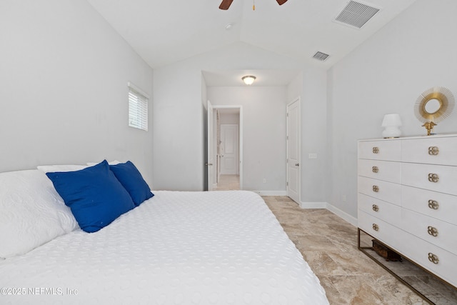 80 Atlas Dr, Saint Augustine, FL 32092 - bedroom with vaulted ceiling and ceiling fan
