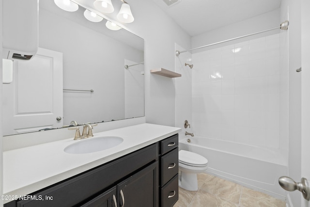 80 Atlas Dr, Saint Augustine, FL 32092 - bathroom featuring toilet, vanity, and shower / washtub combination