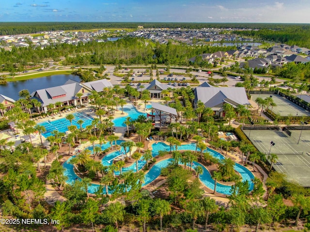 80 Atlas Dr, Saint Augustine, FL 32092 - aerial perspective of suburban area with a pool area