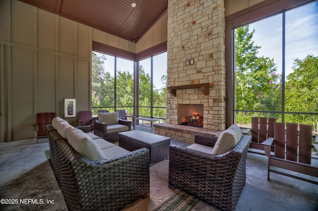 80 Atlas Dr, Saint Augustine, FL 32092 - view of patio featuring an outdoor living space with a fireplace