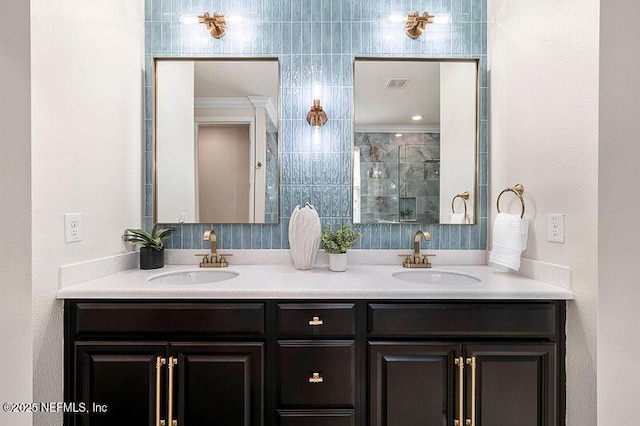 33 Crown Colony Rd, Saint Augustine, FL 32092 - bathroom with double vanity and tiled shower