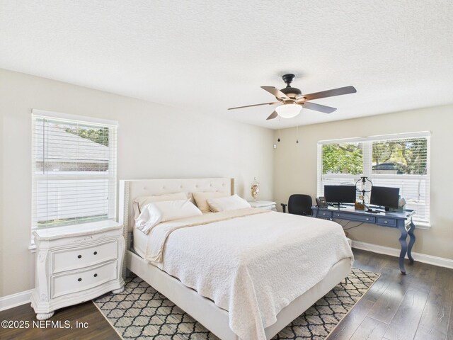 88137 Maybourne Rd, Yulee, FL 32097 - bedroom featuring wood finished floors, baseboards, a desk, and ceiling fan