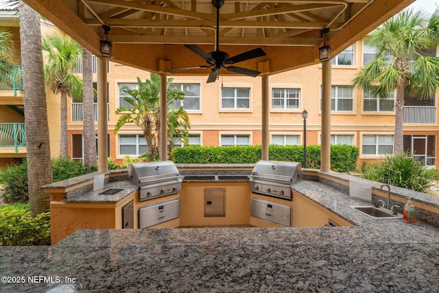 104 Laguna Villas Blvd Unit F33, Jacksonville Beach, FL 32250 - view of patio / terrace featuring a sink and ceiling fan