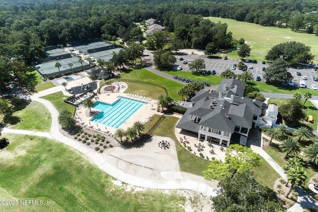 3653 Oglebay Dr, Green Cove Springs, FL 32043 - drone / aerial view of a pool and a forest