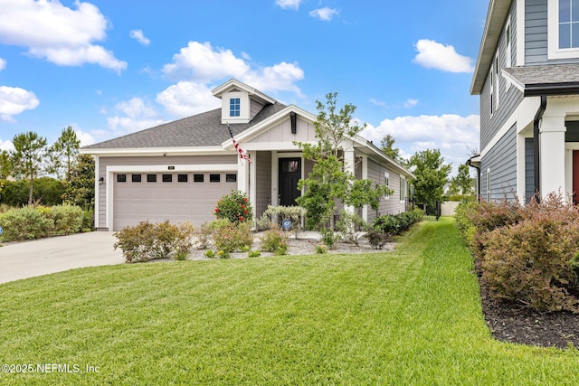 212 Foxcross Ave, Saint Johns, FL 32092 - view of front of house with a garage, a front lawn, driveway, and board and batten siding