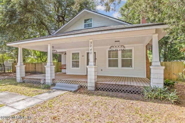 3040 Rosselle St, Jacksonville, FL 32205 - view of front of property featuring a porch and a chimney