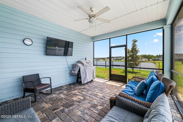 154 Pine Candle Way, Saint Augustine, FL 32092 - sunroom / solarium featuring ceiling fan