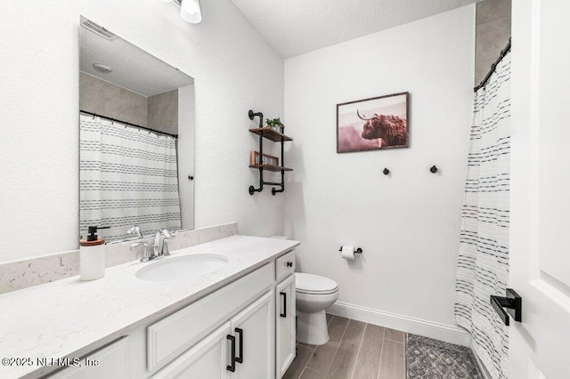 154 Pine Candle Way, Saint Augustine, FL 32092 - full bathroom featuring vanity, toilet, a shower with shower curtain, and baseboards