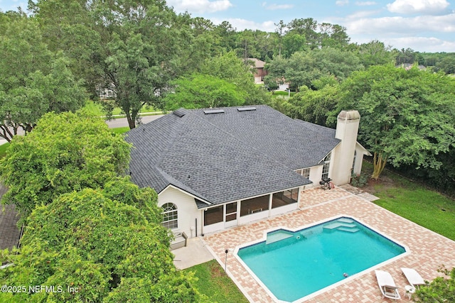 2478 Country Club Blvd, Orange Park, FL 32073 - outdoor pool with a patio and a sunroom
