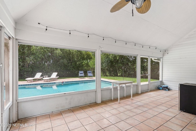 2478 Country Club Blvd, Orange Park, FL 32073 - unfurnished sunroom featuring ceiling fan and vaulted ceiling