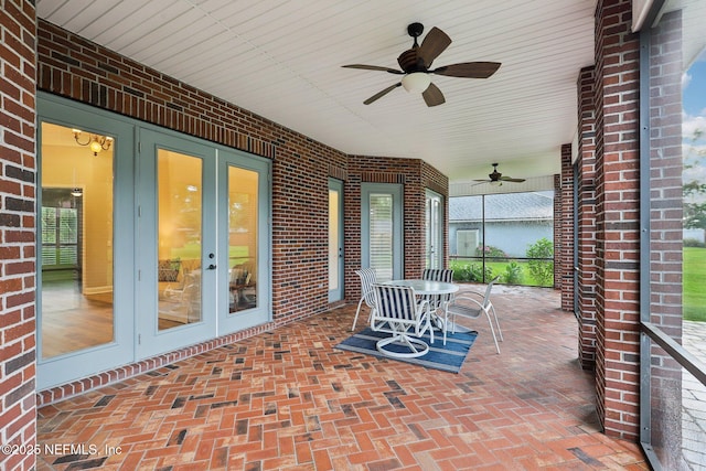 182 Malley Cove Ln, Fleming Island, FL 32003 - view of patio featuring french doors and ceiling fan