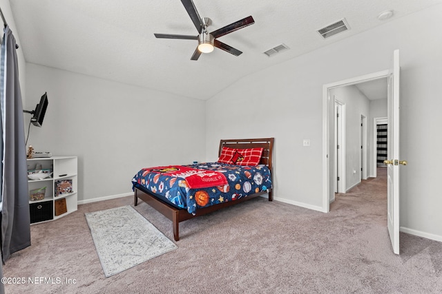 1578 Harvest Cove Dr, Middleburg, FL 32068 - bedroom with carpet floors, lofted ceiling, baseboards, and a ceiling fan