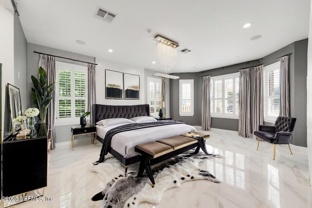 8135 Wekiva Way, Jacksonville, FL 32256 - bedroom with light marble finish floors, baseboards, and recessed lighting