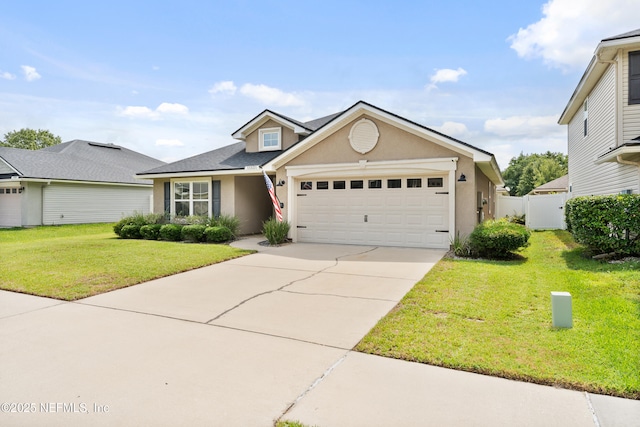 11521 Dunforth Cove Dr, Jacksonville, FL 32218 - traditional home with stucco siding, an attached garage, concrete driveway, and roof with shingles