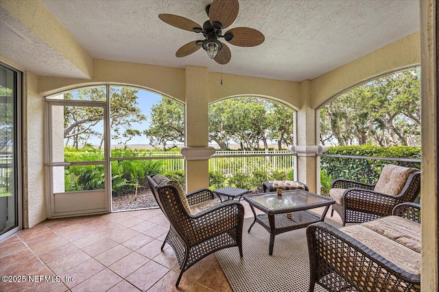 215 S Ocean Grande Dr Unit 105, Ponte Vedra Beach, FL 32082 - sunroom with a ceiling fan