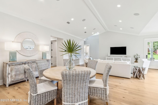 22 N 17th St, Amelia Island, FL 32034 - dining area featuring light wood-type flooring and recessed lighting