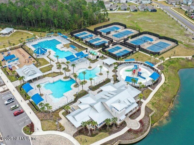 285 Greenway Ln, Saint Augustine, FL 32092 - drone / aerial view of a pool area and a nearby body of water