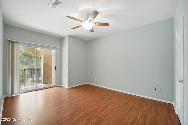 140 Veracruz Dr Unit 635, Ponte Vedra Beach, FL 32082 - empty room with wood finished floors, a ceiling fan, and baseboards