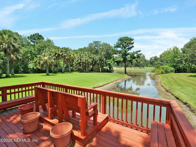 140 Veracruz Dr Unit 635, Ponte Vedra Beach, FL 32082 - deck with a water view, view of scattered trees, and a lawn