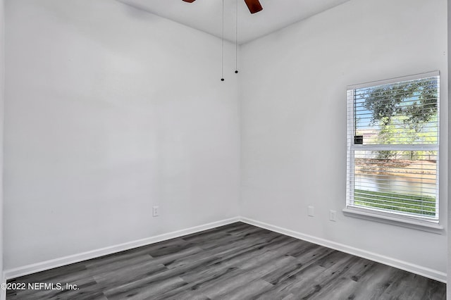 13793 Herons Landing Way Unit 4, Jacksonville, FL 32224 - empty room with dark wood-style floors, ceiling fan, and baseboards
