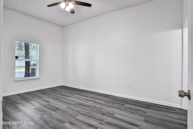13793 Herons Landing Way Unit 4, Jacksonville, FL 32224 - spare room featuring ceiling fan, dark wood-style flooring, and baseboards