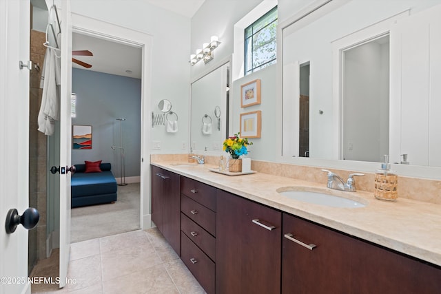 295 Sophia Ter, Saint Augustine, FL 32095 - bathroom with double vanity, tile patterned flooring, and ensuite bathroom