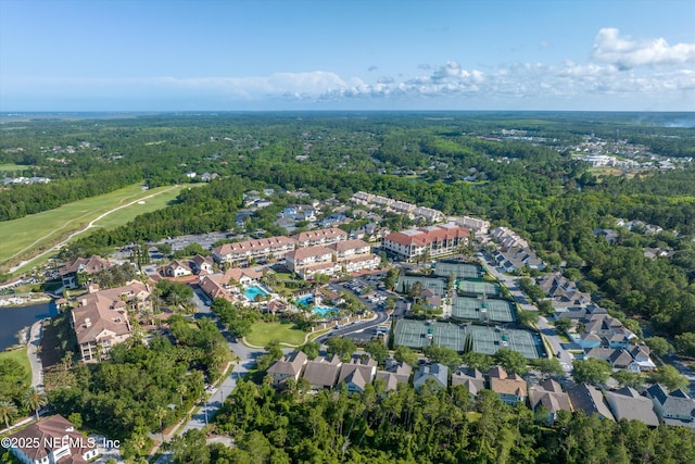 295 Sophia Ter, Saint Augustine, FL 32095 - aerial overview of property's location featuring a golf club, a forest, and nearby suburban area