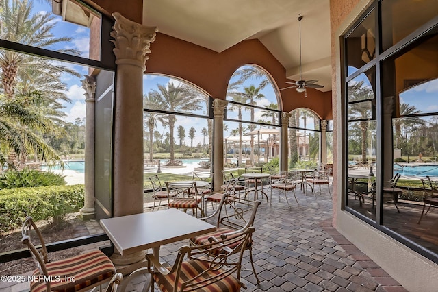 14 Marsh Hollow Rd, Ponte Vedra, FL 32081 - sunroom / solarium with a water view, vaulted ceiling, and plenty of natural light