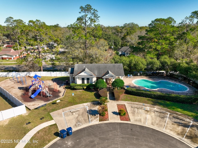 724 Liberty Cir, Macclenny, FL 32063 - drone / aerial view of a pool