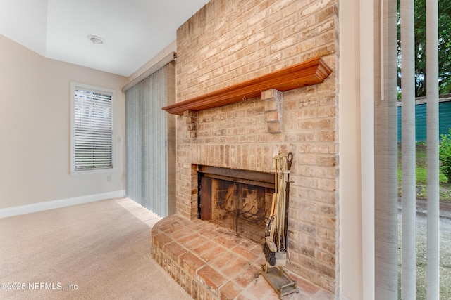 2270 Wilmhurst Rd, Deland, FL 32720 - detailed view of carpet and a brick fireplace