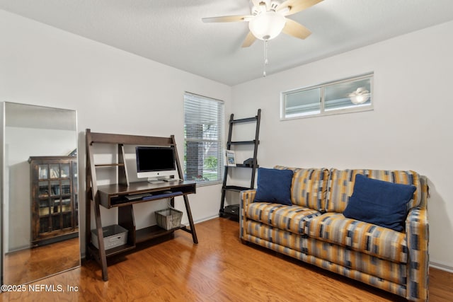 13674 Wm Davis Pkwy, Jacksonville, FL 32224 - office area featuring wood finished floors and a ceiling fan